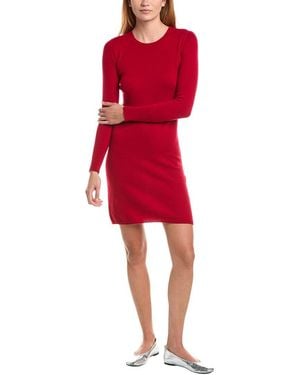 Sofiacashmere Classic Crewneck 100% Cashmere Dress - Red