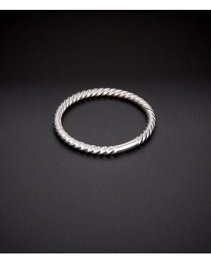 Italian Gold 14k Ribbed Stack Ring - Black