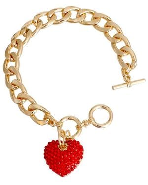 Liv Oliver 18k Plated Love Charm Bracelet - White