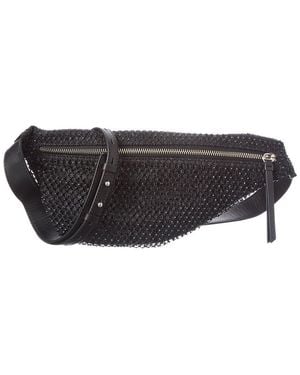 Rag & Bone Petra Mini Sling Diamante Mesh Leather Belt Bag - Grey
