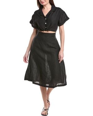 Vitamin A Playa Cut Out Linen Midi Dress - Black