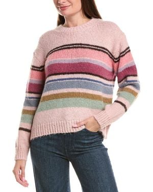 Michael Stars Aura Striped Wool-Blend Pullover - Red