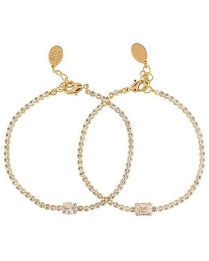 Rivka Friedman 18K Plated Cz Stackable Bracelet - White