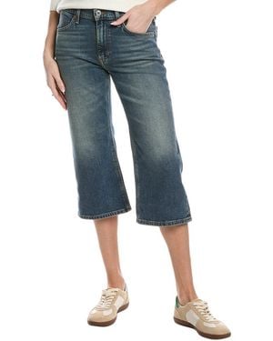 RE/DONE Distress Super Crop Flare Jean - Blue