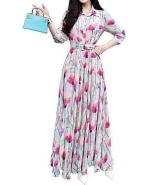 BURRYCO Long Sleeve Shirtdress - White
