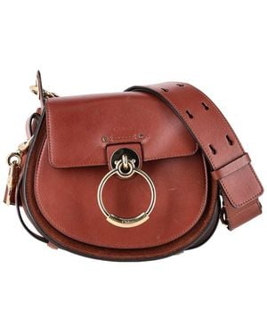 Chloé Ochre Calfskin Leather Small Tess Shoulder Bag (authentic Pre-loved) - Brown