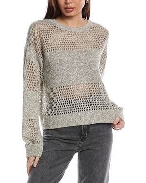 ATM Open Linen-Blend Sweater - Grey