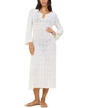 Surf Gypsy Plunge Diamond Knit Maxi Dress - White