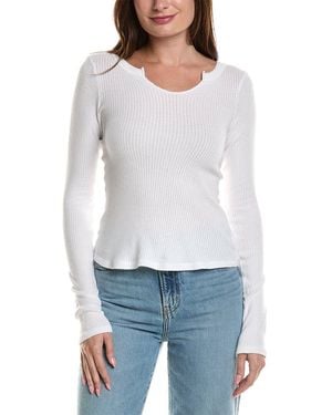 Project Social T The Comeback Notch Neck Top - White