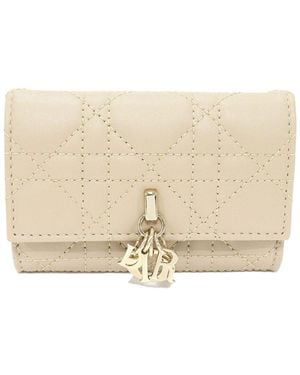 Dior Lambskin Coin & Card Case Beige (authentic Pre-loved) - Natural