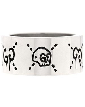 Gucci Silver GG Wide Band Ring 50 5.25 (authentic Pre-loved) - White