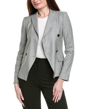 Eleventy Double-breasted Wool-blend Blazer - Gray