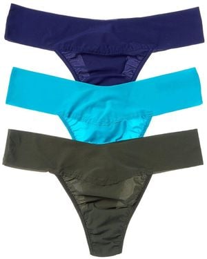 Hanky Panky 2pk Breathesoft Natural Thong - Blue