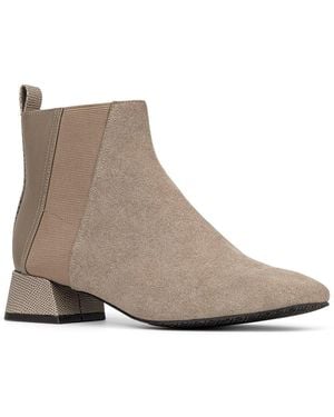 Donald J Pliner Taupe Suede Zipper Ankle Boots - Brown