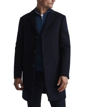 Reiss Gable Wool-Blend Epsom Overcoat - Blue