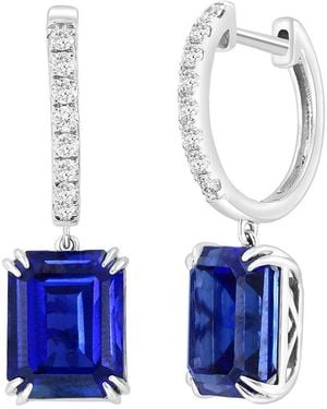 Effy Fine Jewelry 14K 9.67 Ct. Tw. Lab-Grown Diamond & Lab-Grown Sapphire Earrings - White