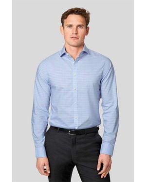 Charles Tyrwhitt Non-iron Prince Of Wales Shirt - Blue
