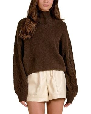 Elan Turtleneck Wool-Blend Jumper - Brown