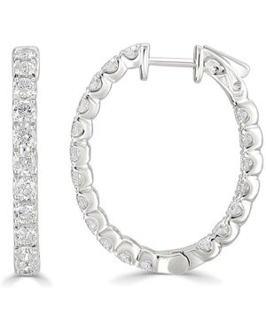 Forever Creations Signature Collection 14k 1.42 Ct. Tw. Diamond Hoops - White
