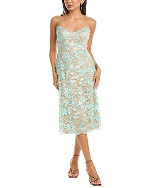 Rene Ruiz Flare Hem Midi Dress - Green