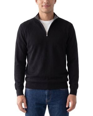 RAFFI English Rib Wool-Blend 1/4-Zip Jumper - Black