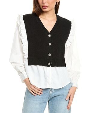 Gracia Spliced Twofer Jumper - Black