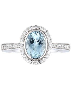 Gregg Ruth 18K 1.44 Ct. Tw. Diamond & Aquamarine Ring - Blue