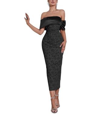 LOEY Embellished Off-shoulder Midi Dress - Black