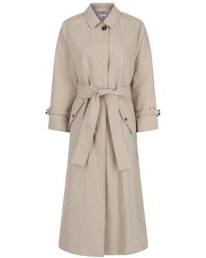 Thom Browne Raglan Sleeve Waterproof Trench Coat - Natural
