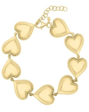 Italian Gold Over Silver 14k Station Bracelet - Metallic