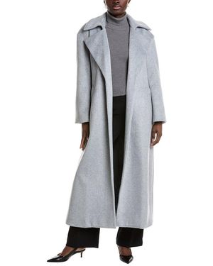 Kenneth Cole Brushed Trench Coat - Grey