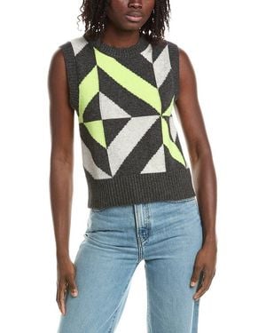 Isla Lucia Geo Cashmere Vest - Blue