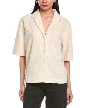 Faherty Cabana Towel Terry Camp Shirt - Natural