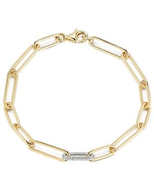 Nephora 14k Two-tone 0.24 Ct. Tw. Diamond Paperclip Bracelet - Metallic
