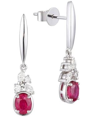 Gregg Ruth 14K 1.02 Ct. Tw. Diamond & Ruby Earring - White
