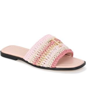 Tiffany & Fred Paris Raffia Sandal - Pink