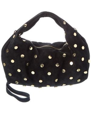 Persaman New York Studded Suede Hobo - Black