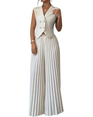 BELLA DESERT 2Pc Vest & Pant Set - White