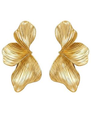 Liv Oliver 18k Plated Orchid Petal Earrings - Metallic