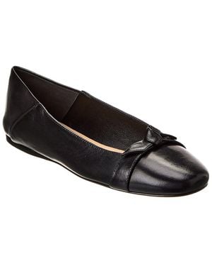 Alexandre Birman Clarita Knotted Bow Leather Flats - Black