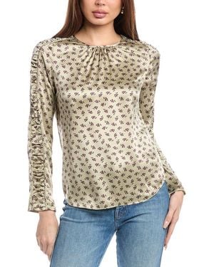 Rebecca Taylor Sage Fleur Silk Top - Green