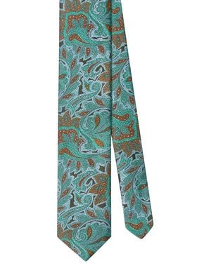 Robert Talbott Silk Dotted Paisley Necktie - Green
