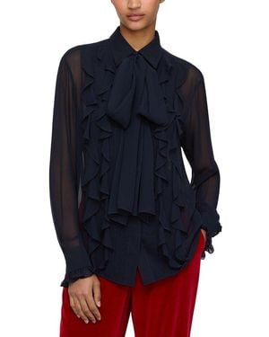 Lafayette 148 New York Silk Blouse - Blue
