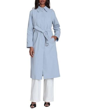 Avec Les Filles Relaxed Maxi Trench Coat - Blue