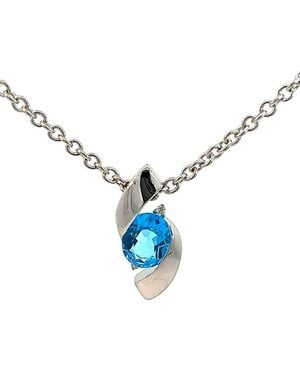 Gemstones 2.74 Ct. Tw. Diamond & Topaz Necklace - Blue