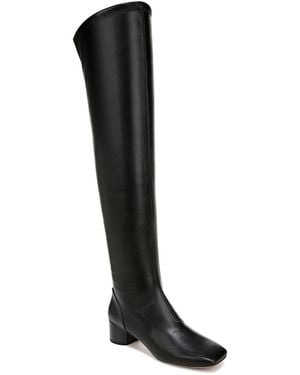 Franco Sarto Novara Pull On Square Toe Over-The-Knee Boots - Black