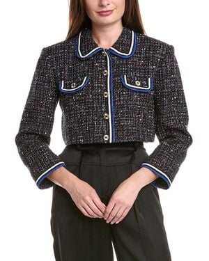 Sandro Tweed Crop Jacket - Grey