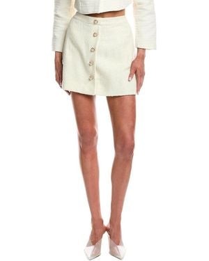Lyra & Co Wool-Blend Mini Skirt - White