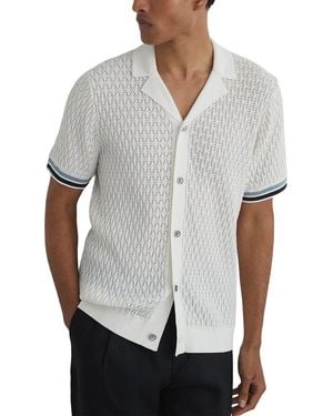 Reiss Bilsby Knitted Tape Shirt - White