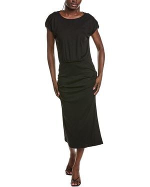 Michael Stars Pippa Gathered Midi Dress - Black